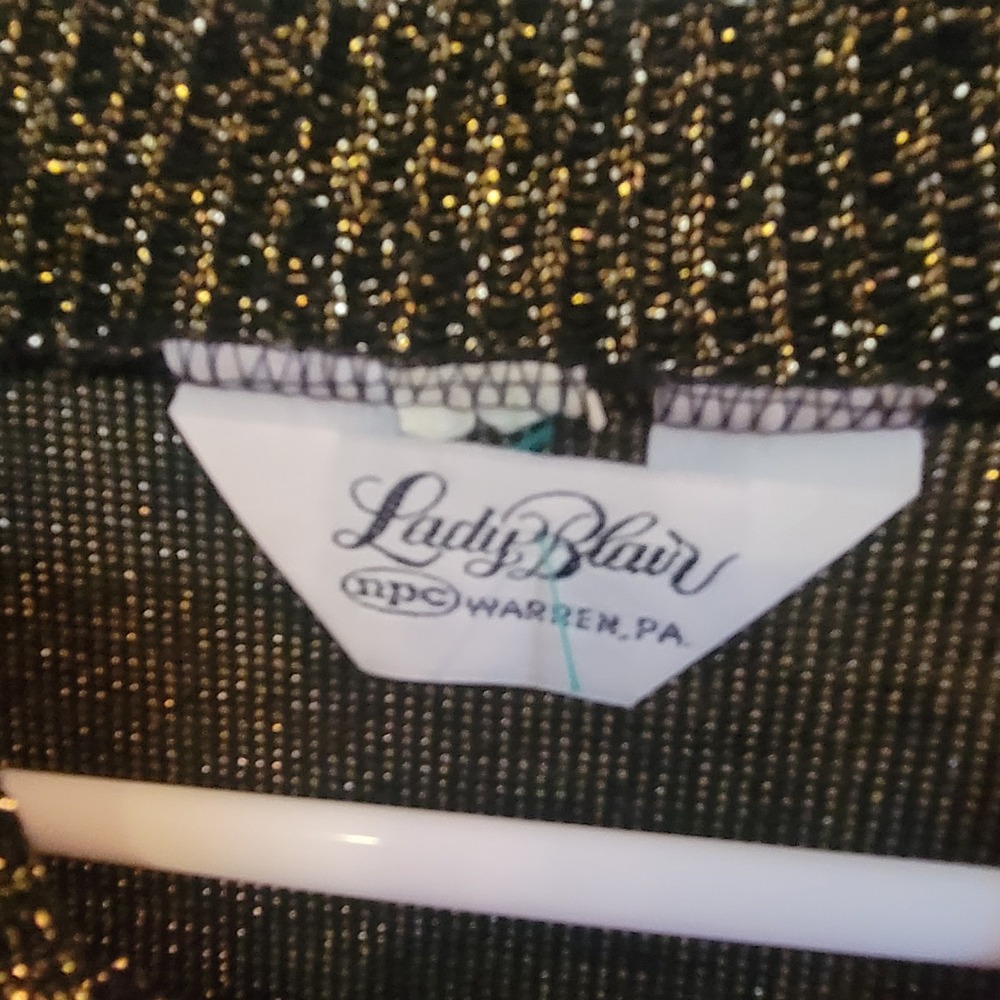 Vintage Lady Blair Blouse Metallic Gold Sparkly Size Large - Picture 3 of 3